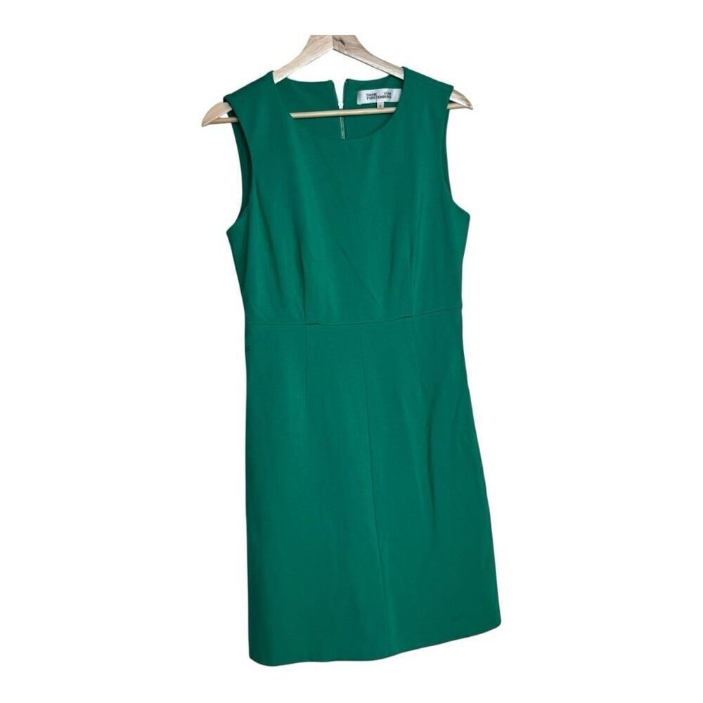 Diane von Furstenberg green‎ sleeveless sheath mini dress - size 8
